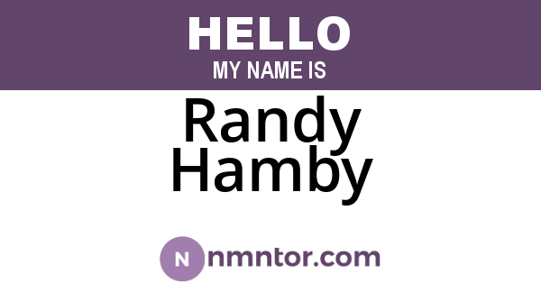 Randy Hamby
