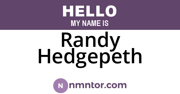 Randy Hedgepeth
