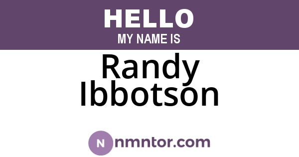 Randy Ibbotson