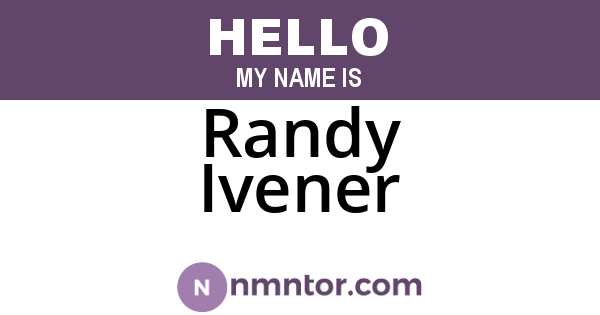 Randy Ivener