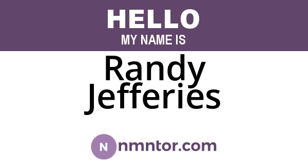 Randy Jefferies