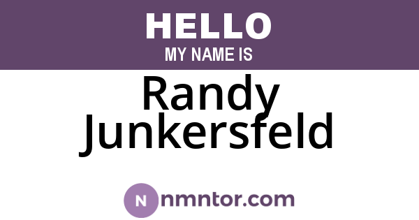 Randy Junkersfeld