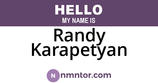 Randy Karapetyan