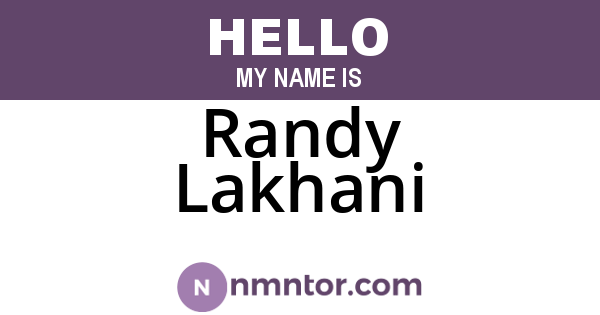 Randy Lakhani