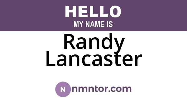 Randy Lancaster