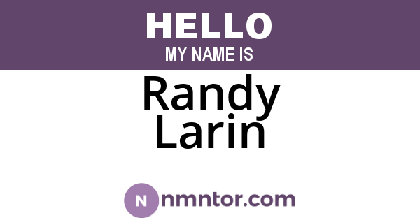 Randy Larin