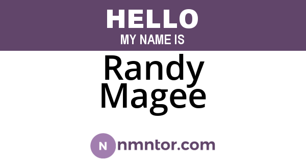 Randy Magee