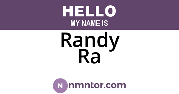 Randy Ra
