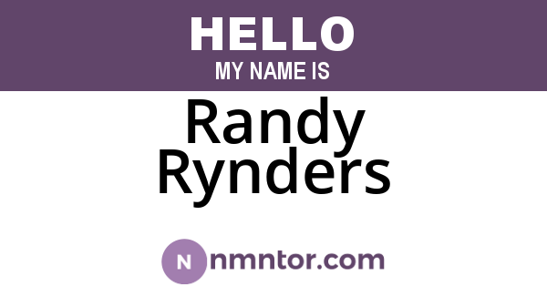 Randy Rynders