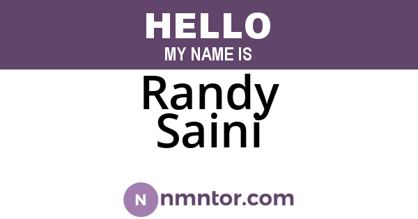 Randy Saini