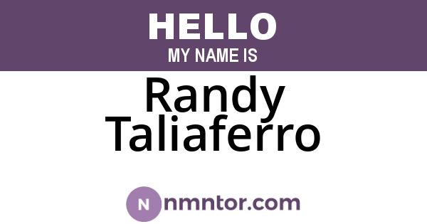 Randy Taliaferro
