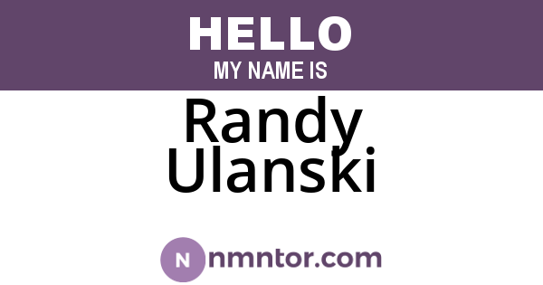 Randy Ulanski