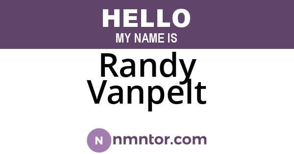 Randy Vanpelt
