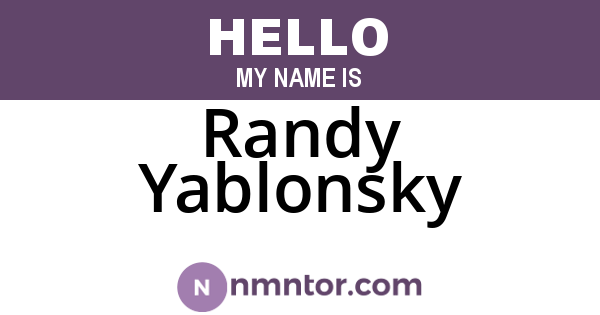 Randy Yablonsky