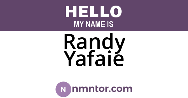 Randy Yafaie