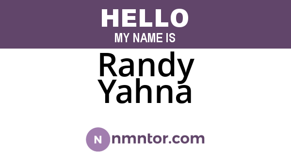 Randy Yahna
