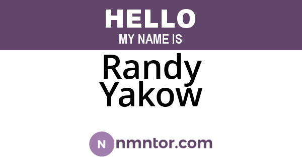 Randy Yakow