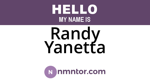 Randy Yanetta