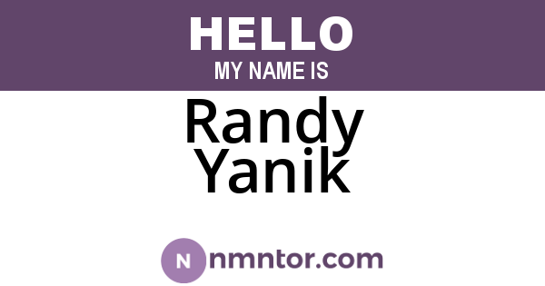 Randy Yanik
