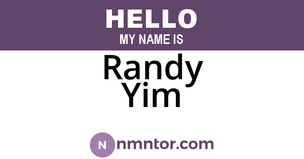 Randy Yim