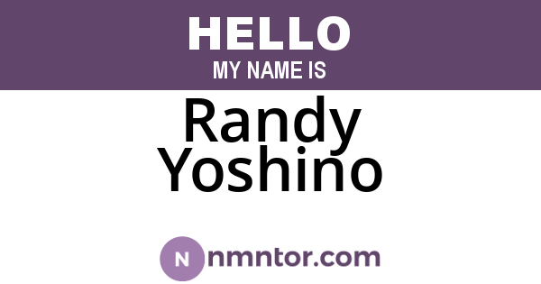 Randy Yoshino