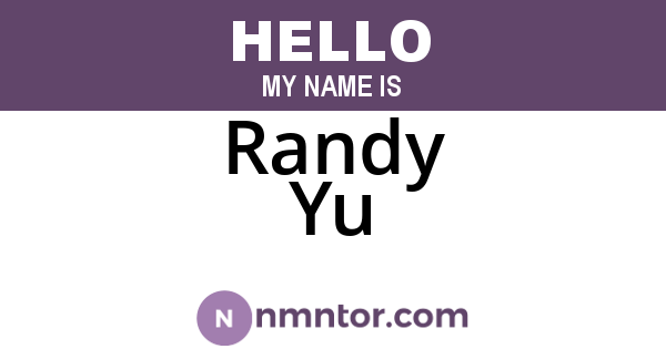 Randy Yu