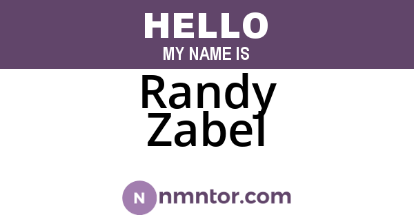 Randy Zabel