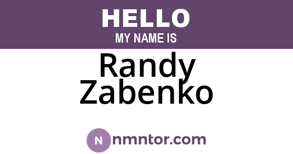 Randy Zabenko