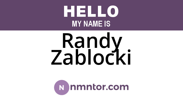 Randy Zablocki