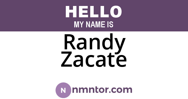 Randy Zacate