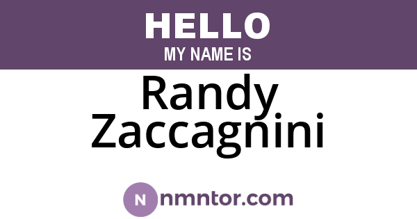 Randy Zaccagnini