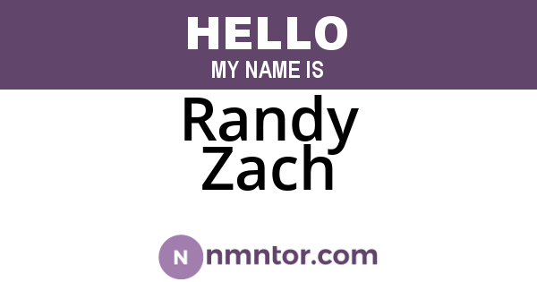Randy Zach