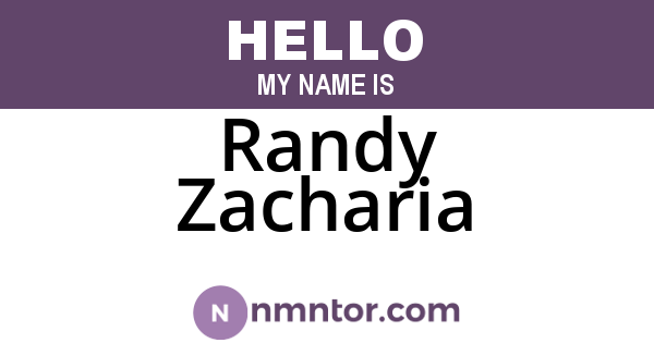 Randy Zacharia