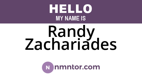 Randy Zachariades