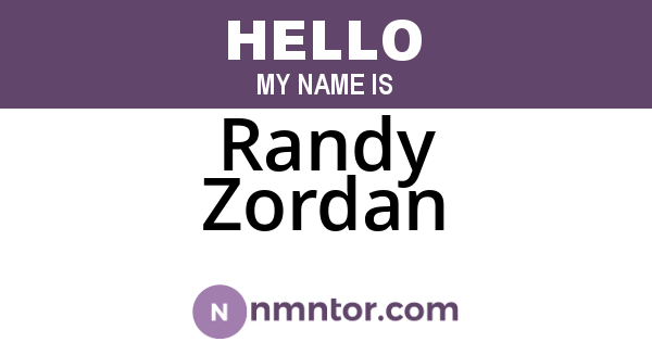 Randy Zordan