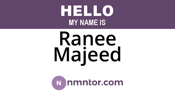 Ranee Majeed