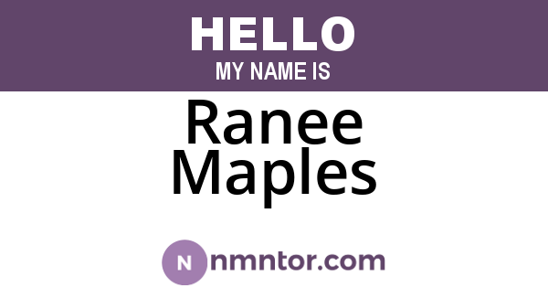 Ranee Maples