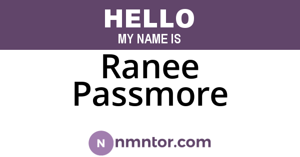 Ranee Passmore