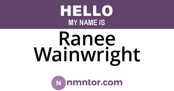 Ranee Wainwright