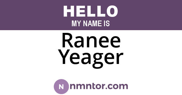 Ranee Yeager