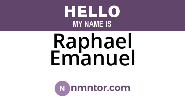 Raphael Emanuel