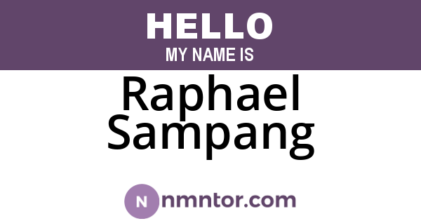 Raphael Sampang