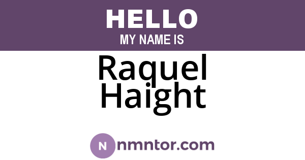 Raquel Haight