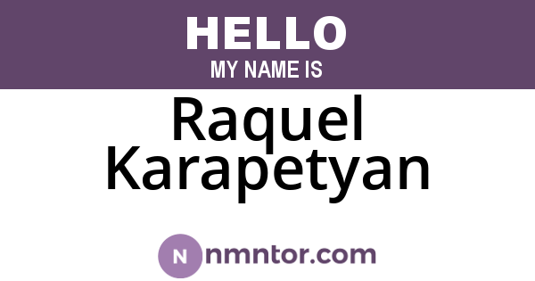 Raquel Karapetyan