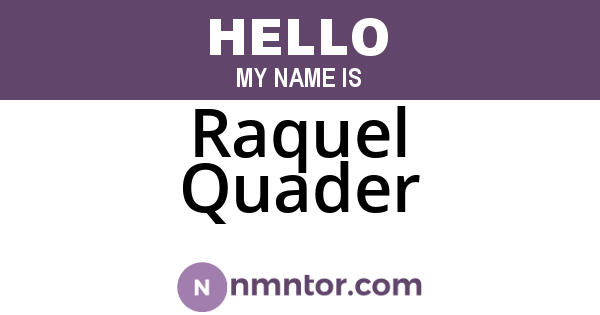 Raquel Quader
