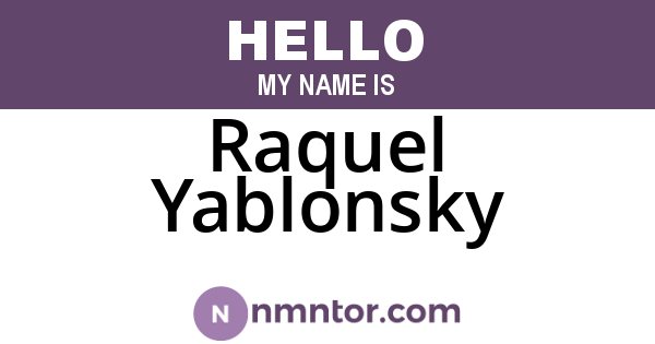 Raquel Yablonsky