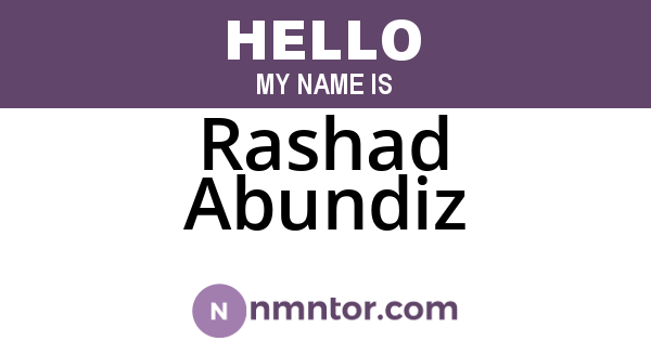 Rashad Abundiz