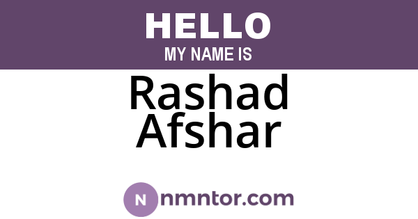 Rashad Afshar