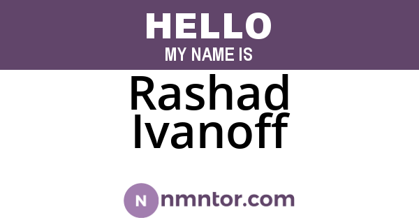 Rashad Ivanoff