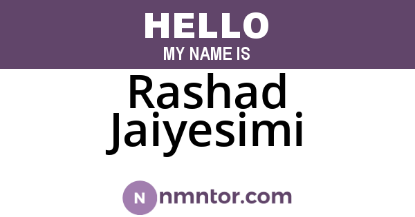 Rashad Jaiyesimi